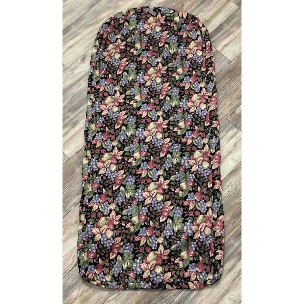Vintage Tapestry Garment Bag Suit Carrier Luggage Zippered‎ Storage Floral Rose